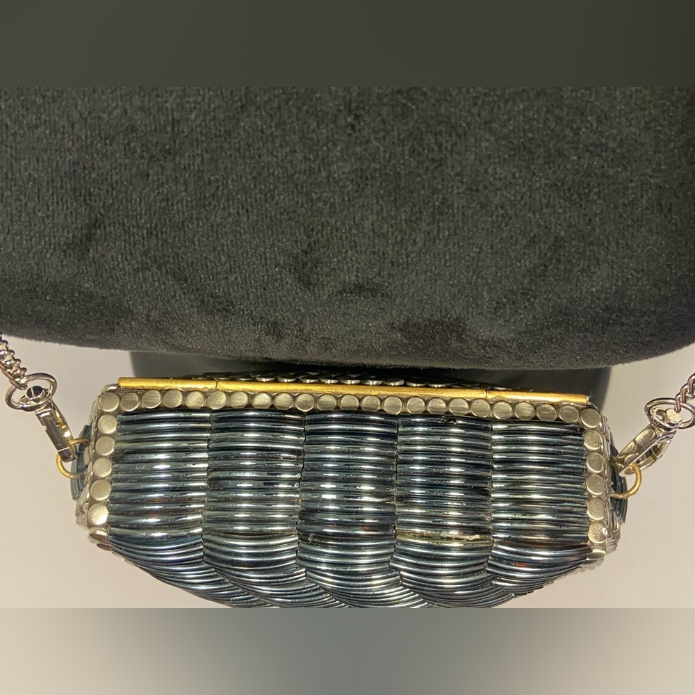 🔥SALE Ramla ~ Gorgeous Artisan Handcrafted Bag Silver Blue Black & Brass Tones ✨ - Picture 5 of 15